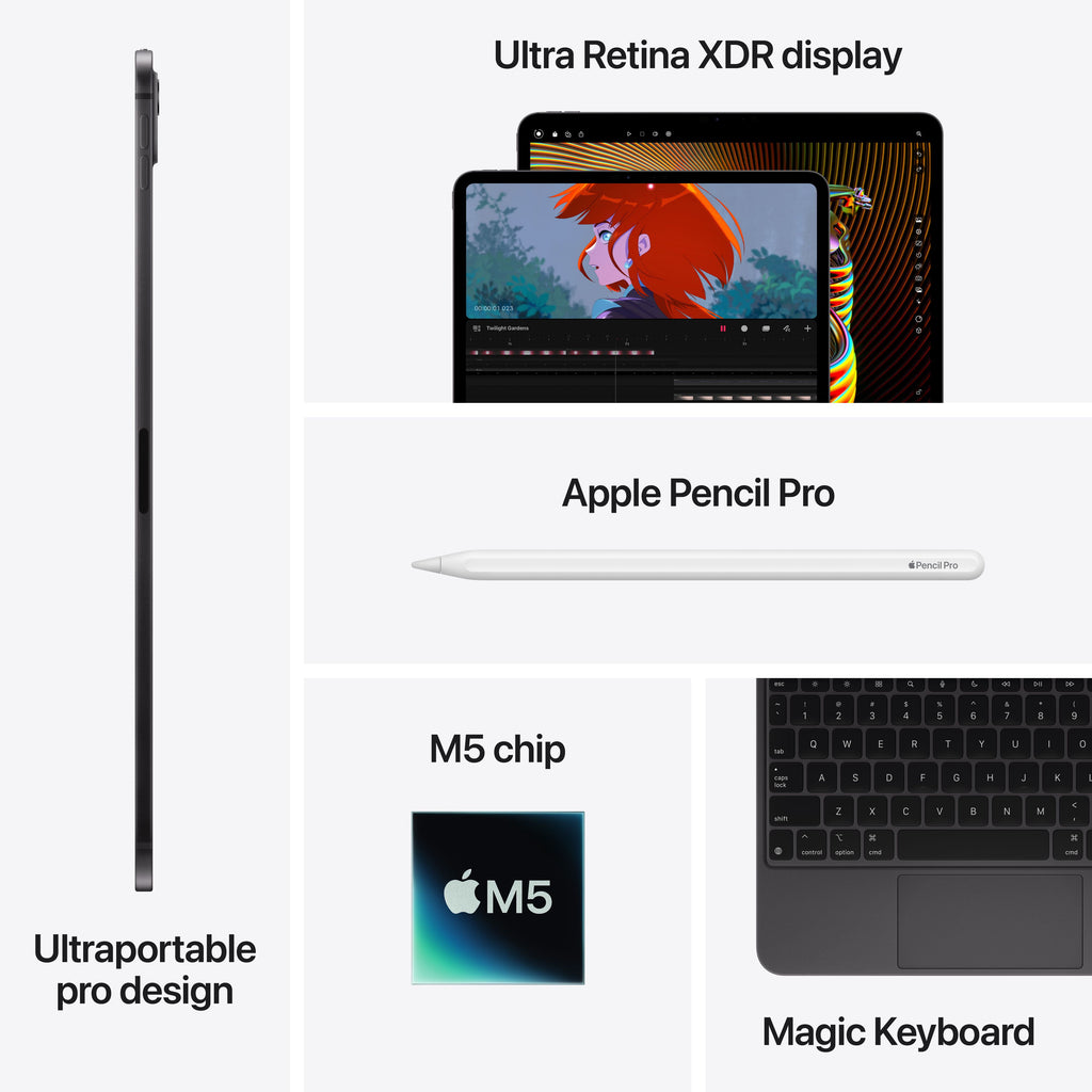 Apple 13-in iPad Pro (M5) Wi-Fi 256GB Standard Glass - Space Black - MDYJ4LL/A - (Oct 2025)